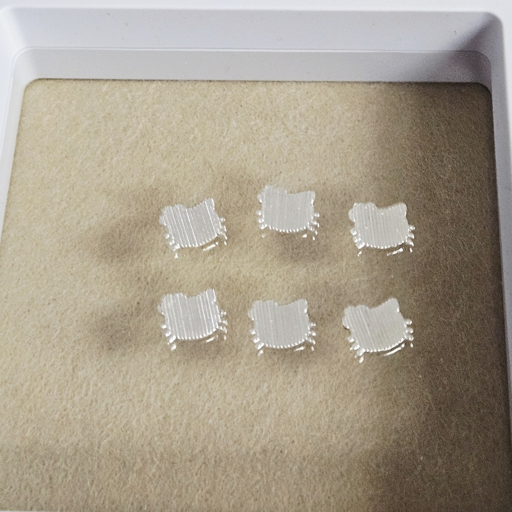 NWT 6pcs HELLO KITTY HEADS SILVER BLING NAIL ART CHARMS! - Picture 10 of 16